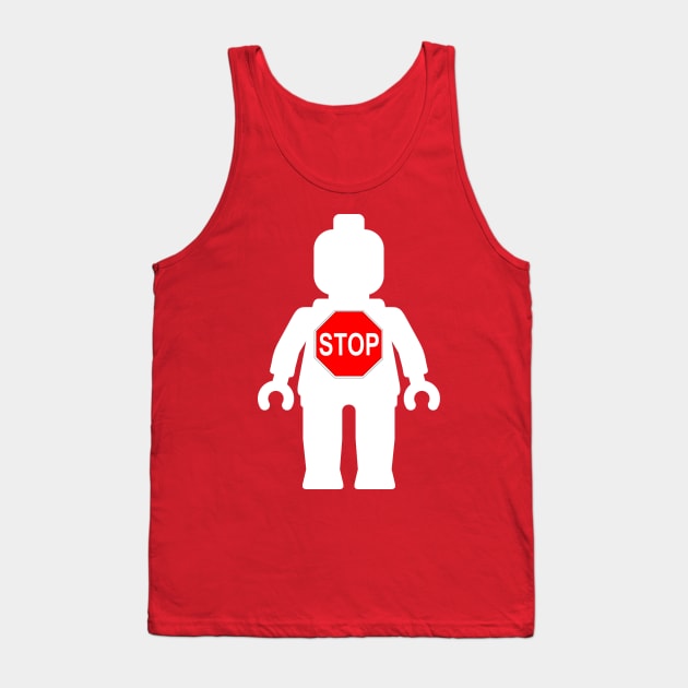 Minifig with Stop Sign Tank Top by ChilleeW